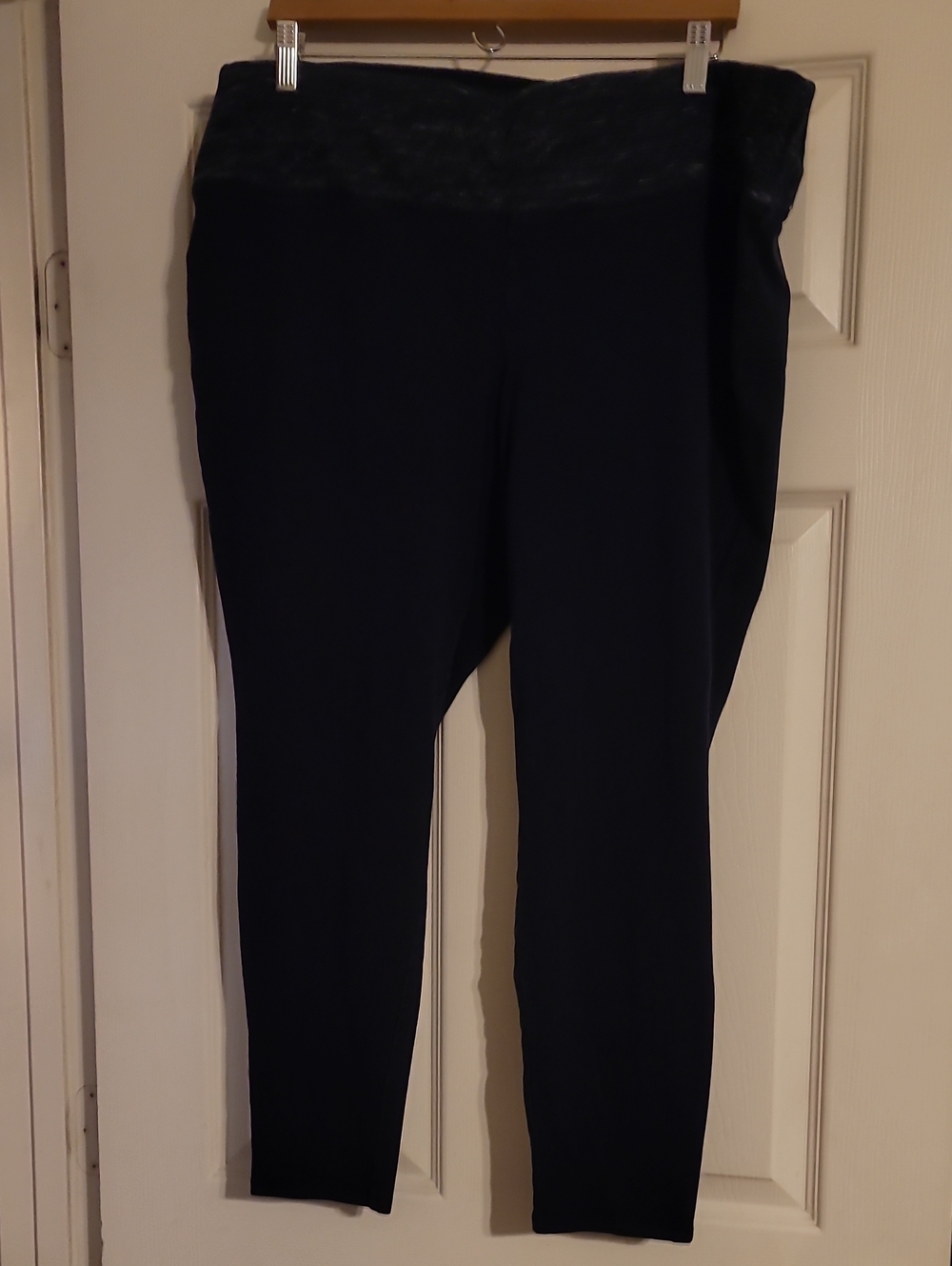 Lane Bryant Navy Blue High-Rise Yoga Leggings with Fold-Over Waistband